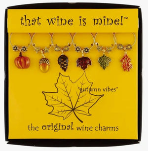 6-Piece Autumn Vibes Wine Charms