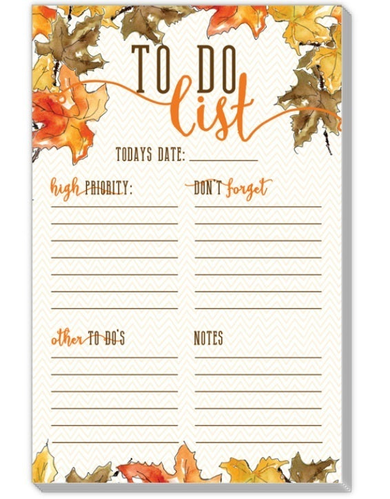 Large Notepad-To Do List Autumn Leaves