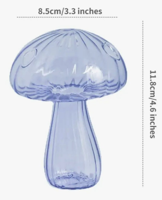 Mini Glass Mushroon Bud Vase Purple