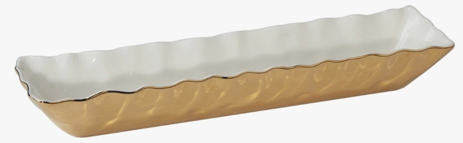 Gold Cracker Tray 13x3.5x2.25