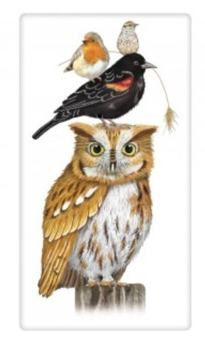 Stacked Autumn Birds Bagged Towel