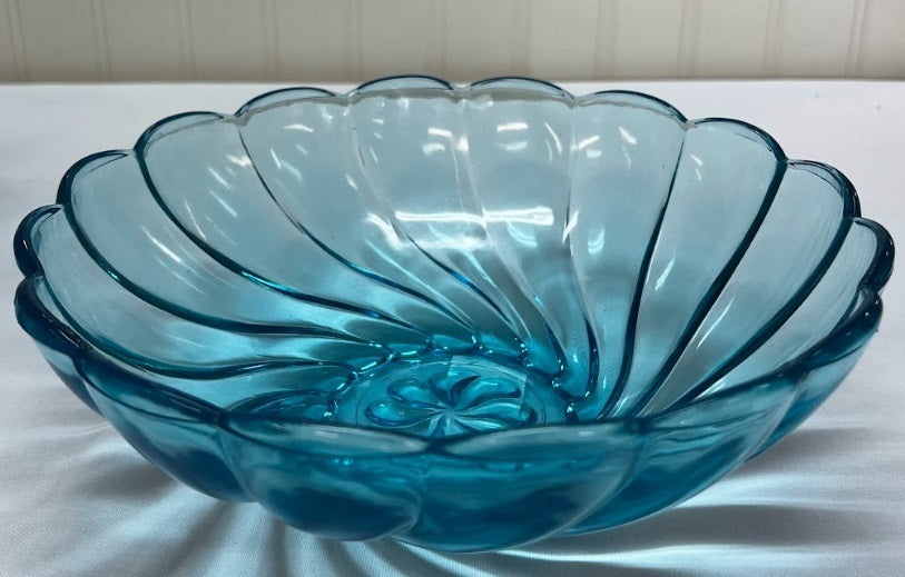 Hazel Atlas Tropical Turquoise Blue Bowl