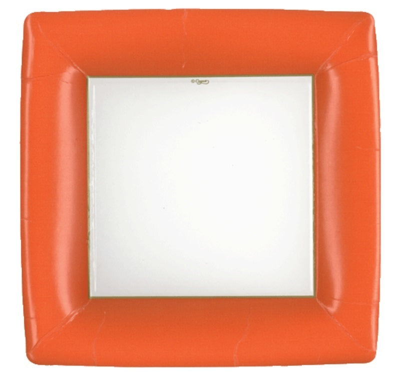 Grosgrain Deep Orange Sq Dinner Plate