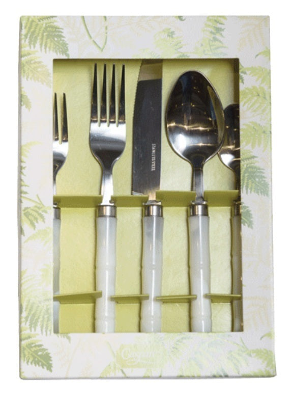 Bamboo Cutlery Set 5pc White