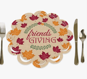 Friends Thanksgiving Feast-Paper Chargers