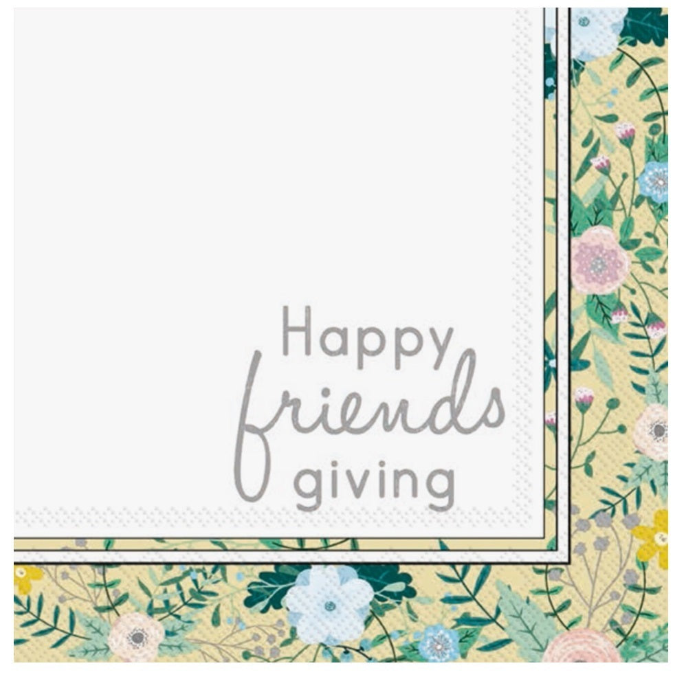 Happy Friendsgiving Fall Paper Cocktail Napkins 20 ct