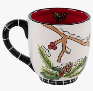 Holly Branch Red Bird Mug