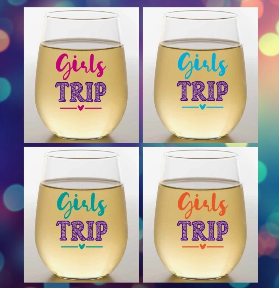 Girls Trip Shatterproof Wine Glasses 2pk