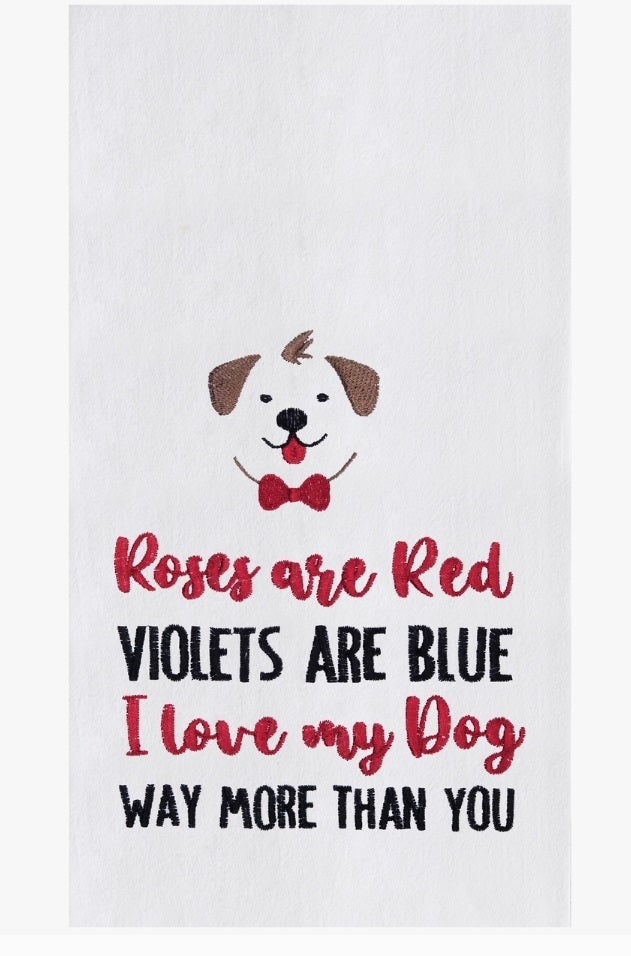 Valentine's Day I Love My Dog Kitchen Towel