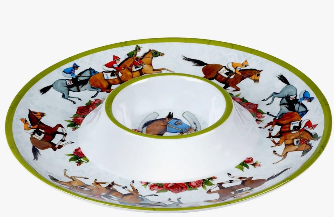 Day at the Races Melamine Chip & Dip 14.5
