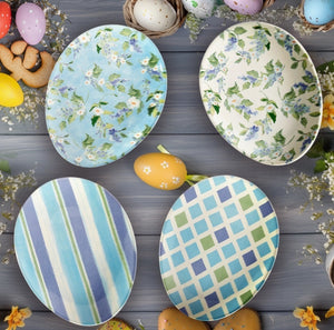 Easter Morning Oval Egg Plates