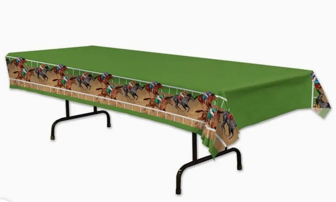 A Day At The Races Plastic Table Cloth