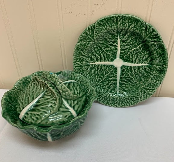 Cabbage Tureen Lid And Plate