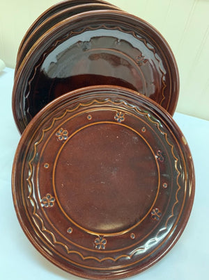 S4 Marcrest Brown Daisy Plates