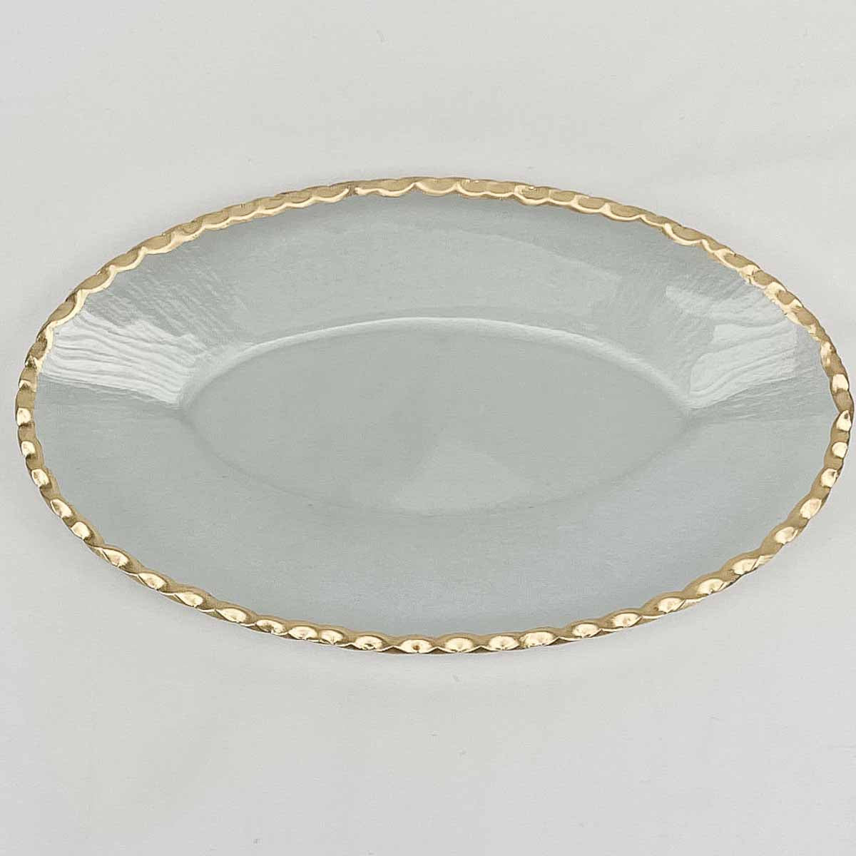 Cordova Oval Serving Tray Clear Gold