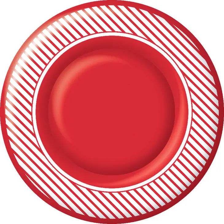 Candy Cane Round Plates 10.5"