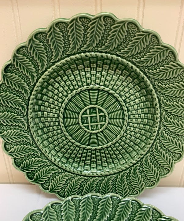 Basket Weave Green Plates Bordallo S2