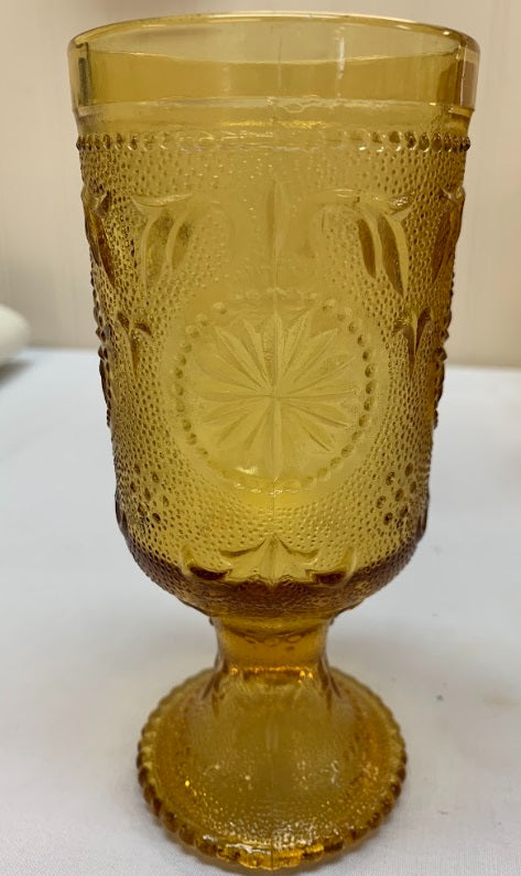 Amber Colored Footed Tea Glass Set 6