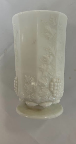 White Fluted Milk Glass Vase