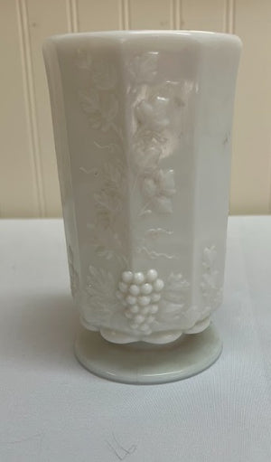 White Fluted Milk Glass Vase