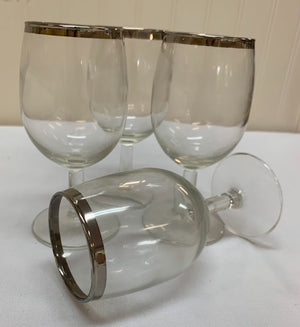 S4 Silver Rimmed Small Wine Glasses