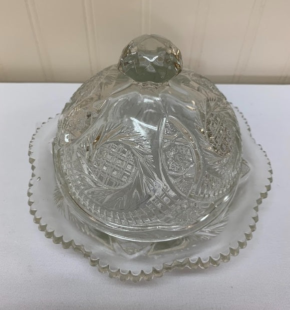 McKee Pressed Glass Butter Dish