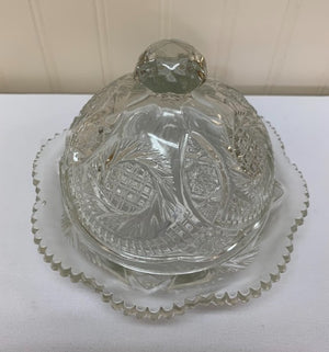 McKee pressed glass Butter Dish