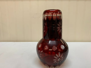 Cranberry Water Decanter And Cup