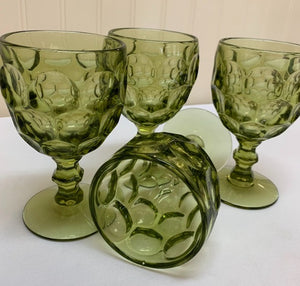 Set Of 4 Green Goblets