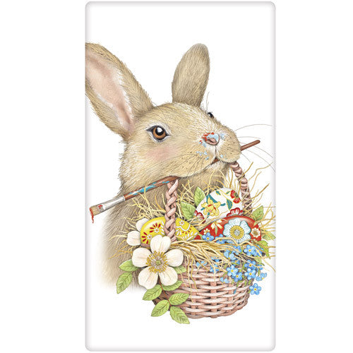 Easter Rabbit w Basket Towel