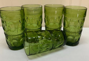 S5 Green Avocado King Thumbprint Water Glasses