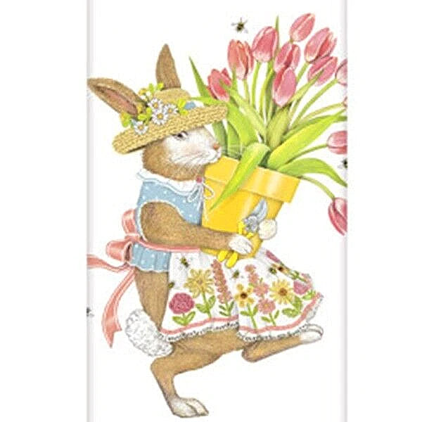 Easter Rabbit Tulips Towel