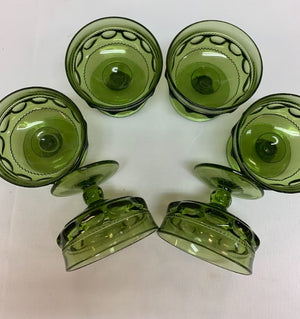 S6 Green Thumbprint Sherbert Goblets
