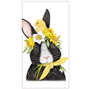 Easter Rabbit Flower Crown Towel